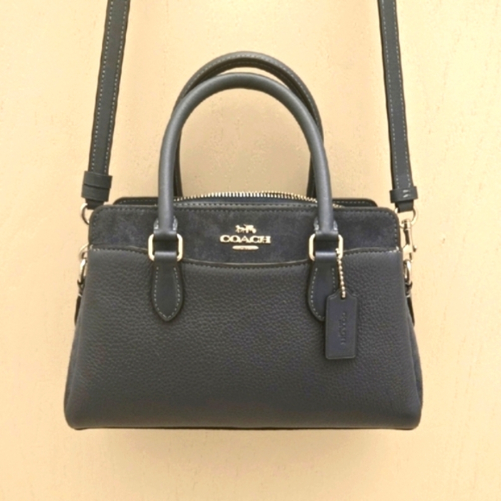 NWOT Coach Blue Crossbody Bag with Adjustable Strap and Silver Hardware